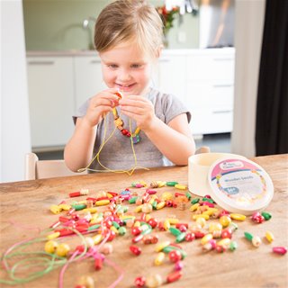 Lacing beads - 230 pieces and 4 cords
